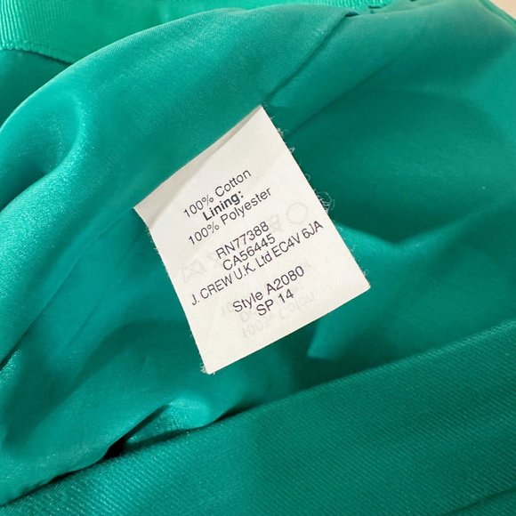 J. Crew Cotton Pencil Skirt in Bright Green Size 4 - Picture 4 of 4